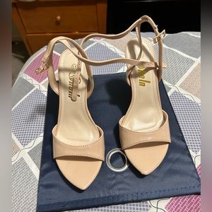 Nude open point toe heels- Never worn